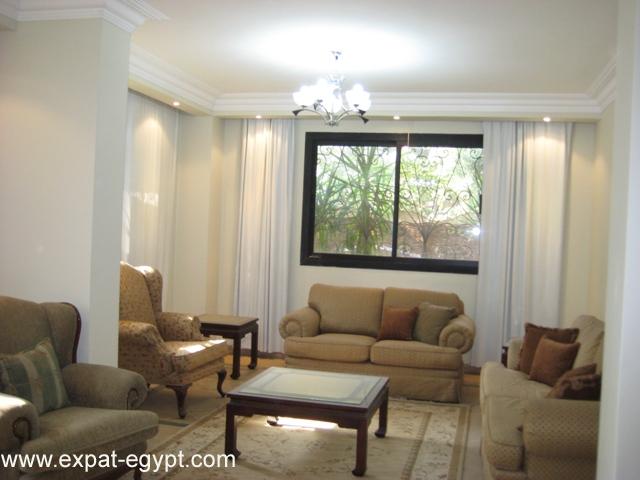 Maadi -Duplex Ground Floor with Shared Swimming Pool, For Rent Furnished