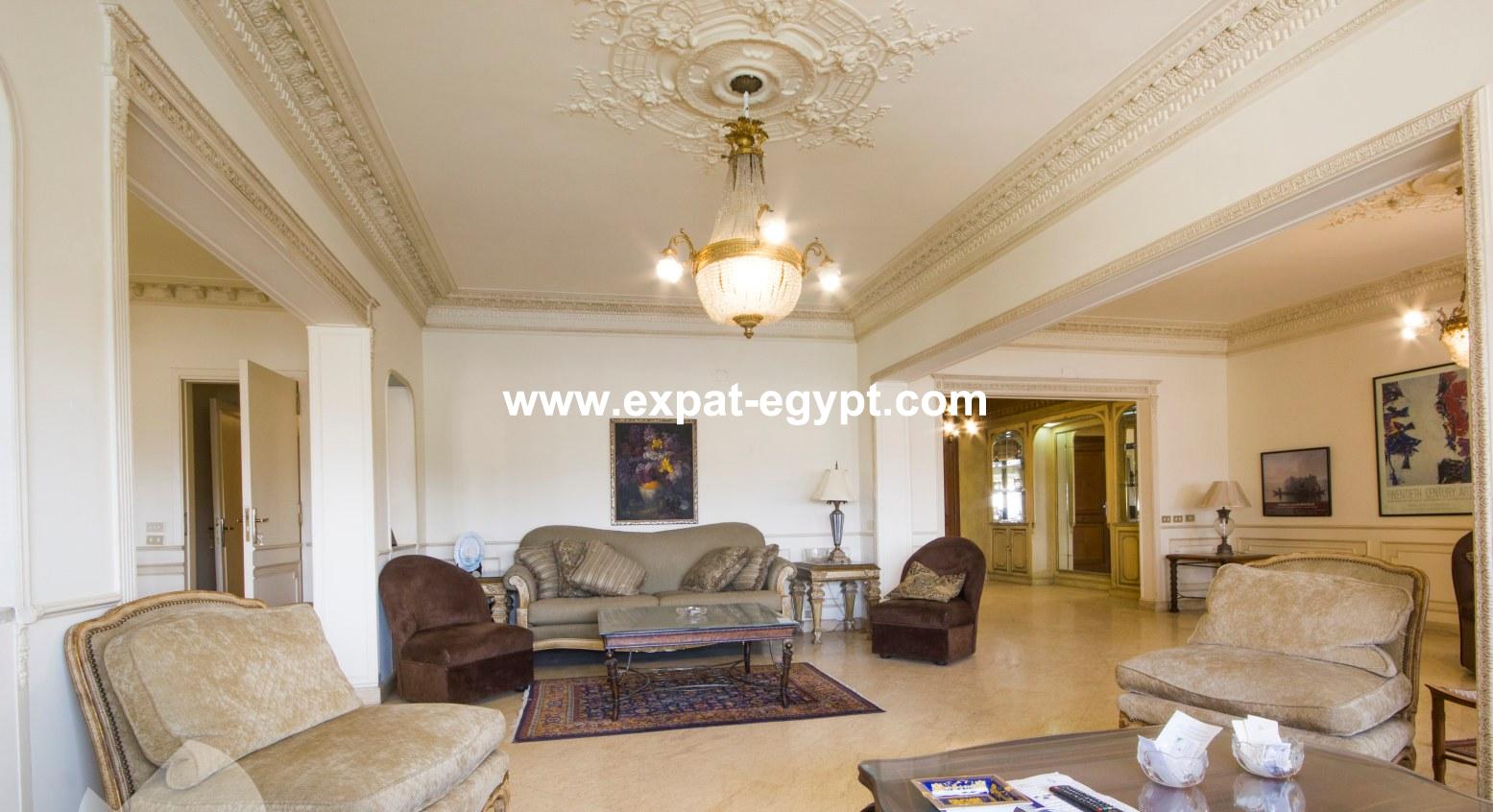 Luxury Apartment for rent in Zamalek , Cairo , Egypt .