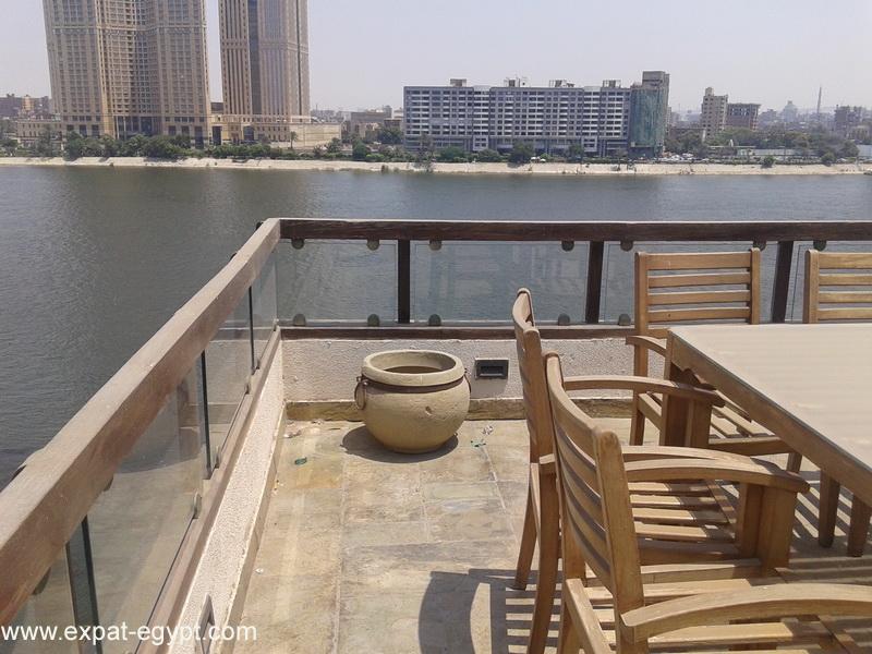 Apartment for Rent  Zamalek, Egypt, Duplex  with Large Terraces Amazing Nile Views