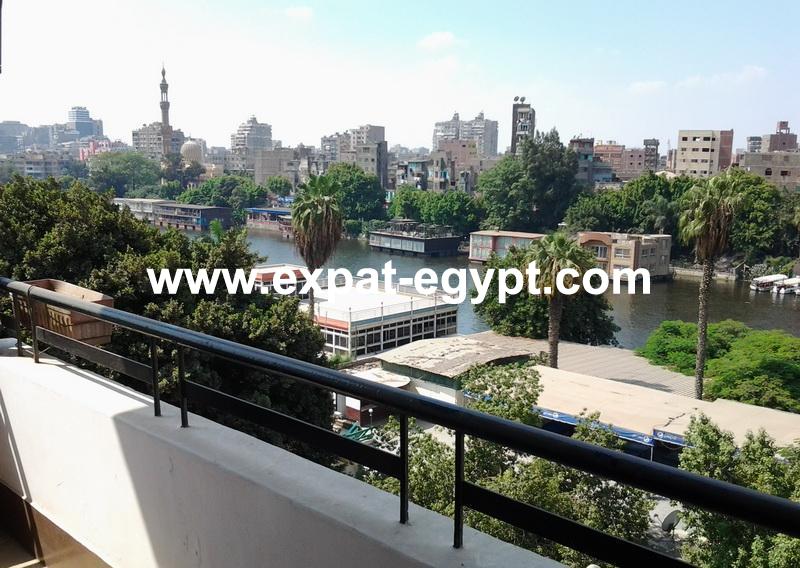 Nile View Apartment for rent in Zamalek , Cairo , Egypt .